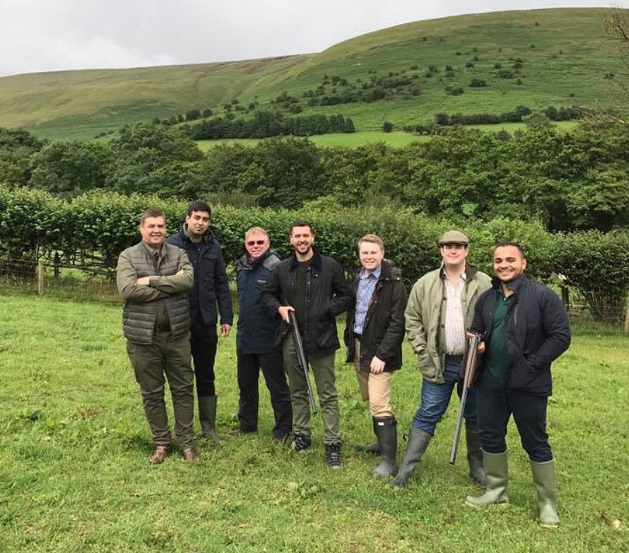 Members on a countryside shooting social